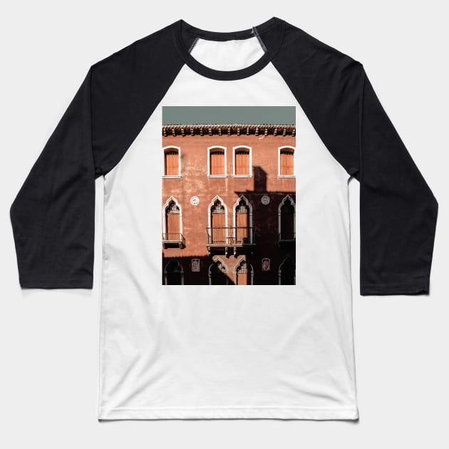 Venice Building Facade Photography Lights and Shadows Baseball T-Shirt by A.P.